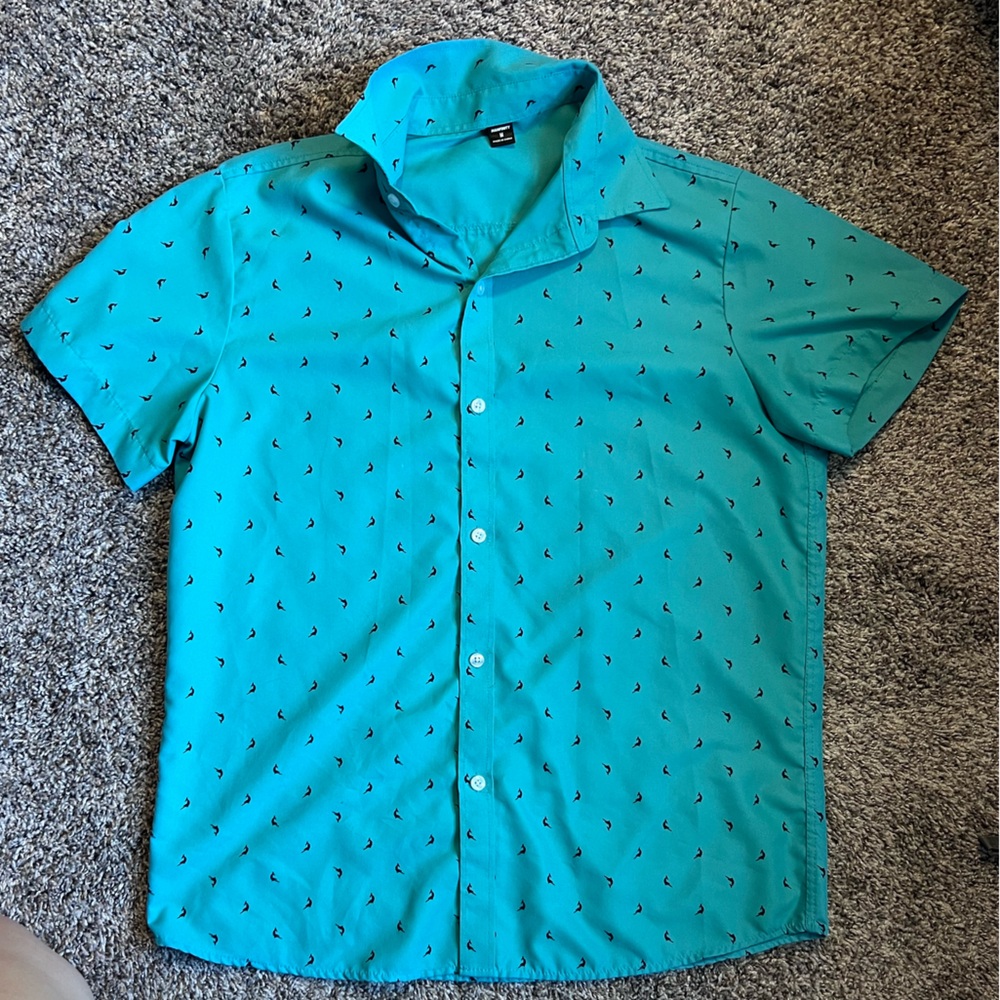 Stylish Teal Button Down Shirt for Men